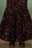Black and Wine Sequin Mermaid Gown with Shrug For Girls