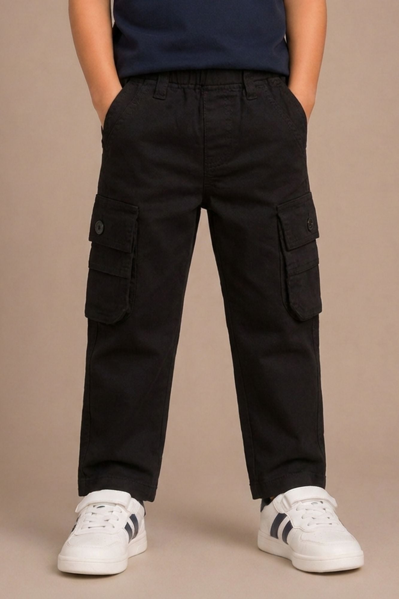 Boys Black Cargo Pant