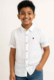 White Casual Shirt For Boys