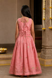Girls Peach Embroidered Lehenga Choli Set with Dupatta