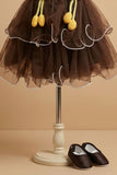 Brown Frock With Playful 3D Floral Applique