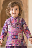 Boys Purple Multicolour Floral Printed Kurta Dhoti Set
