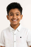 White Casual Shirt For Boys