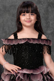 Black Layered  Party Wear Gown for Girls