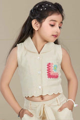 Fawn Crop Top And Short Set For Girls