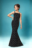 Black and Silver Leaf Sequin Party Wear Gown With 3D Bow Appliqué For Girls