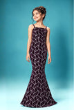 Wine and Silver Leaf Sequin Party Wear Gown With 3D Bow Appliqué For Girls