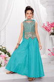 Elegant Sky Blue Embroidered Palazzo Set with Dupatta
