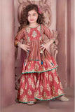 Onion Pink Floral Printed Palazzo Set for Girls - Lagorii Kids