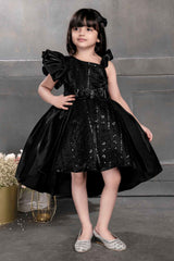 Designer Black Sequin And Bow Embellished For Girl