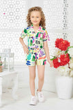 Vibrant Multicolor Printed Co-ord Set For Girls