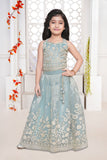 Sky Blue Heavy Embroidered Lehenga Choli For Girls