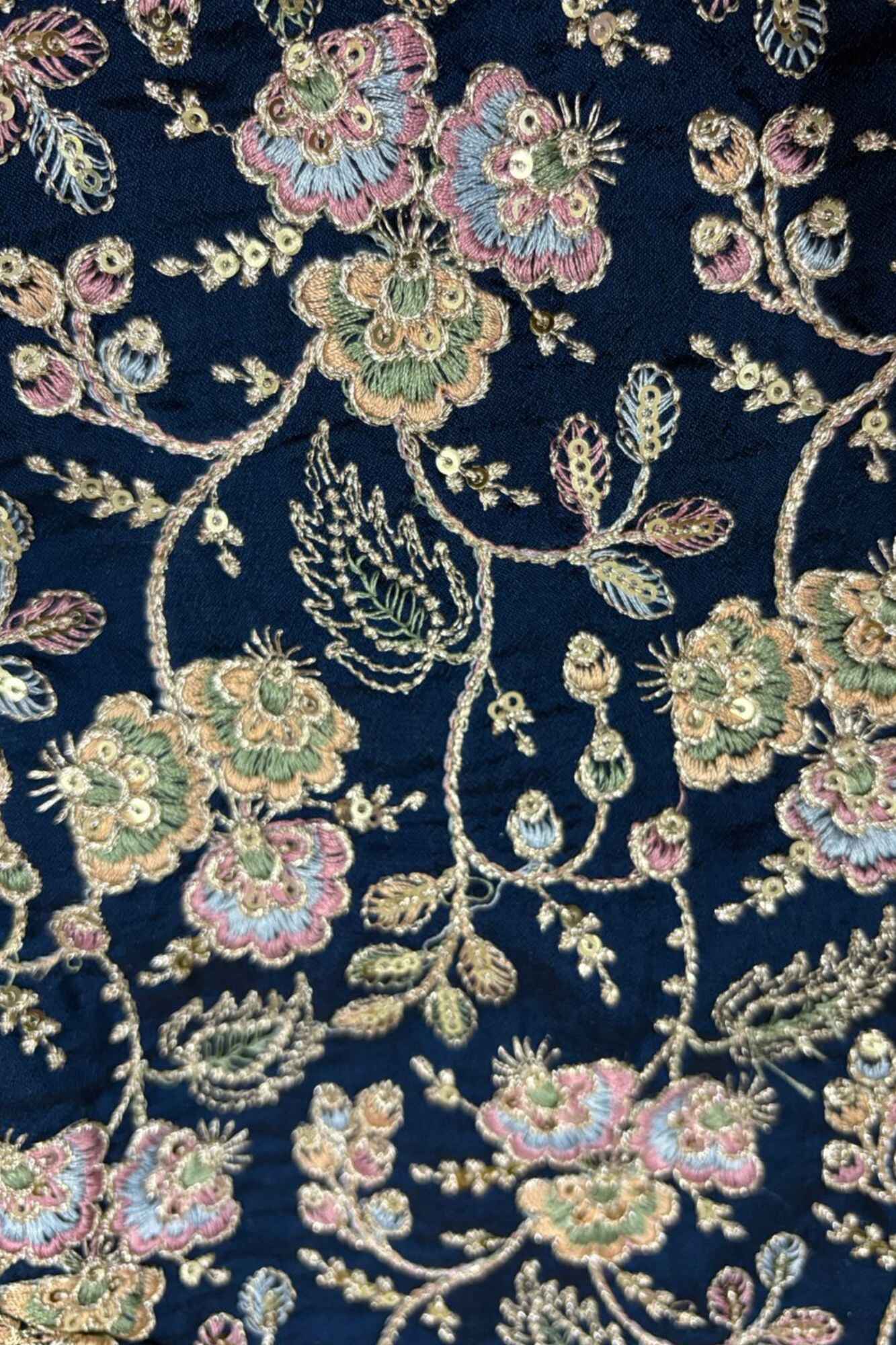 Blue Embroidered Palazzo Set With Jacket for Girls