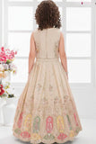 Fawn Embroidered Lehenga Choli Set For Girls
