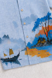 Sky Blue Scenic Landscape Printed Shirt