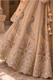 Peach Peacock And Floral Embroidered Lehenga Choli with Dupatta For Girls