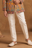 Multicolor Sequin Embroidered Sherwani Set With Pants For Boys