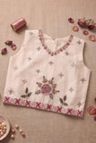 Ivory Embroidered Jacket & Palazzo Set With Designer Jacket