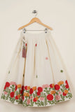 Cream Floral Embroidered Lehenga Choli for Girls