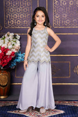 Stylish Lavender Sequin Palazzo Set For Girls