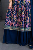 Blue Floral Printed Palazzo Set For Girls - Lagorii Kids