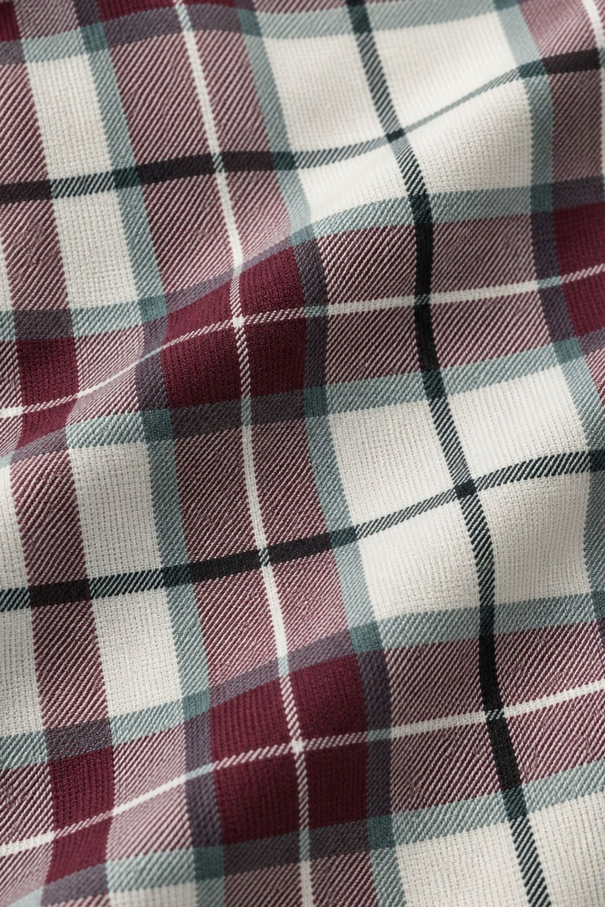 Boys Maroon And White Checked Roll-Up Sleeve Shirt