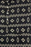 Black Printed Shirt with Mandarin Collar for Boys