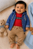 Blue Hooded Jacket & Denim Set