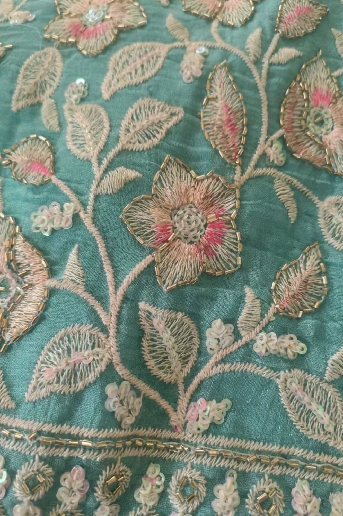 Girls Blue Floral Embroidered Sharara Set with Dupatta