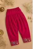 Rani Pink Delicate Floral Embroidered Patiala Set with Dupatta
