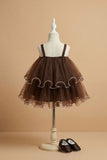 Brown Frock With Playful 3D Floral Applique