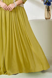 Olive Green Embroidered Palazzo Set with Jacket For Girls