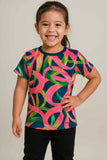 Multicolor Abstract Printed T-Shirt for Girls