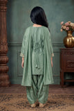 Sage Green  Delicate Floral Embroidered Patiala Set With Dupatta
