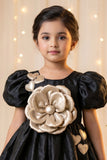 Black Floral Party Wear Frock For Baby Girls