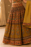 Fawn Floral Printed Lehenga Choli Set with Dupatta