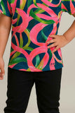 Multicolor Abstract Printed T-Shirt for Girls