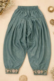 Sage Green  Delicate Floral Embroidered Patiala Set With Dupatta