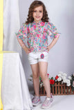 Multicolor Printed Summer Shorts Set For Girls