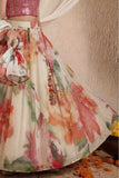 Ivory Floral Printed Lehenga Choli Set for Girls
