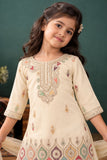 Beige Multicolor Embroidered Palazzo Set For Girls