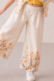 Mustard Yellow and Ivory Floral Jacket Palazzo Set