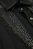 Boys Black Embellished Kurta Set with Jacket