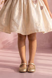 Fawn Floral Party Wear Frock For Baby Girls