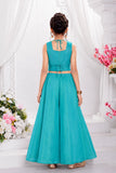 Elegant Sky Blue Embroidered Palazzo Set with Dupatta