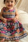 Blue With Multicolor Printed Ethnic Lehenga Choli For Girls