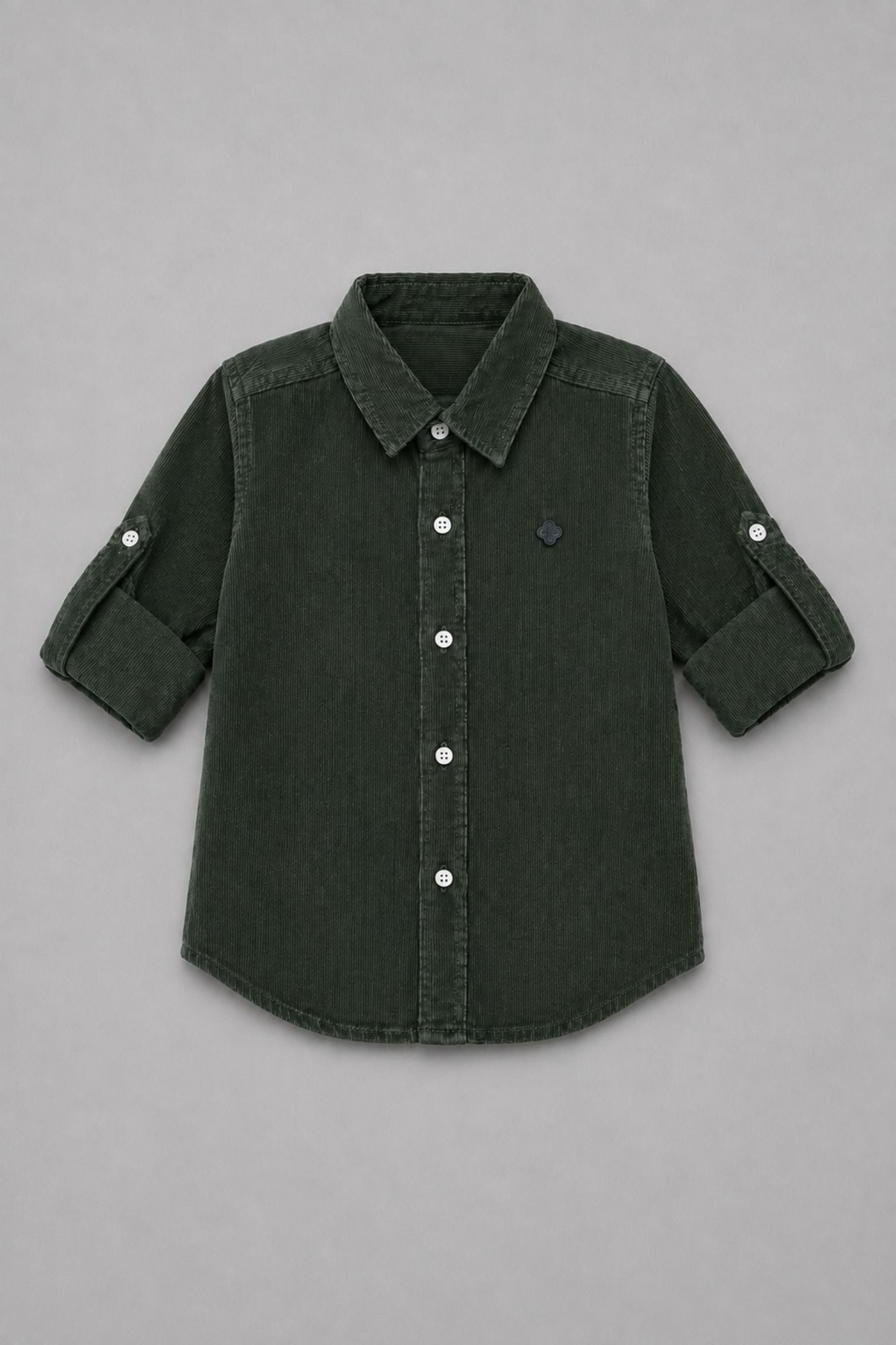 Boys Dark Green Full Sleeve Casual Shirt