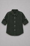 Boys Dark Green Full Sleeve Casual Shirt