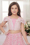 Blush Pink Sequin Lehenga Choli For Girls