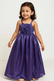 Purple Floral Embellishment Party Wear Gown For Girls